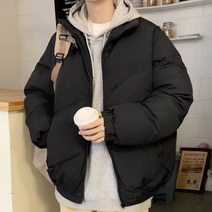 남자숏패딩 오버핏 블랙 남성 학생