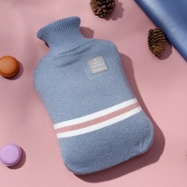 어깨찜질팩 보온물주머니 니트커버 휴대용 발찜질팩 고급고무소재 발열물주머니, 스카이블루 컬러