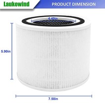 Laukowind P350-RF 교체 필터 3-in-1 H13 True HEPA Pet 고급 부직포 원단 사전 제거 활성탄 ARC 포뮬러가 있는 냄새 제거기 미디엄 코어 P