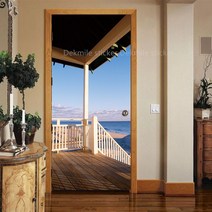 문시트지 갈색 스티커 비닐 장식 나뭇결 3D 산책로 풍경 접착 벽지 스틸 앞, 40x120cm(1 pcs), 03 3