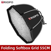 라앤모 스튜디오스탠드조명 TRIOPO 55cm 65cm 90cm 120cm접이식 팔각형 소프트박스 S 브래킷 핸드 그립 120cm V860III TT600 Yongnuo 스피드라이, KS55 with Grid