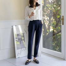 앤더데이 군살커버 밴딩 핀턱슬랙스