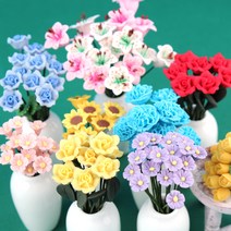 미니어처 소품 꽃 나뭇잎 정원 육일돌 오비츠로이드, 투톤퍼플장미