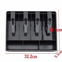 미니 가정용 금고 돈통 플라스틱 머니 카운터 케이스 하드 케이스 금전 등록기 상자 새로운 분류 매장 출납원 동전 서랍 상자 현금 서랍 트레이, 검은색, 01 Black