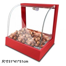 온장고 설탕 튀김 밤 투명 유리 디스플레이 절연 캐비닛 팥 케이크 로스트 소시지 치킨 쌀 꽃 프라이드 치킨 절연 상자 데스크탑 상업, 빨간색과 검은색 사용자 정의 길이 너비 및 높이