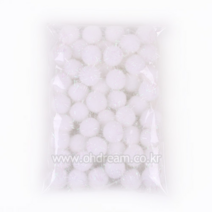 솜방울 폼폼이 털방울, 1봉, 뿅뿅이 밤송이 25mm 흰색 50입