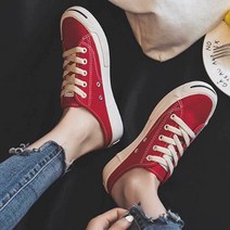 여성 발편한 스니커즈 연예인 운동화 빨강 신발