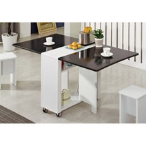 원룸 좁은주방 슬림보관 확장형 식탁 테이블 투룸 펜션 실내인테리어 24평, 블랙펄