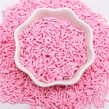 DIY 공예용품 장식품 폼폼 리본 다채로운 믹스 원통형 폴리머 클레이 조각 점액 충전 점토 용 스프링클 DIY, 19 pink_03 50g