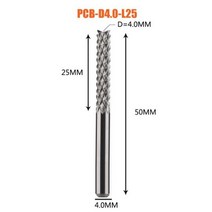 솔리드 카바이드 옥수수 엔드밀 밀링 커터 비트 D0.8 1.0 1.6 1.8 2.4 3.1 PCB CNC 커팅 도구, 1pc-D4.0-25-D4