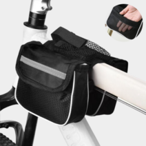 바이빈 자전거 가방 프레임 수납 핸드폰거치대 용품 듀얼, 블랙, 1개