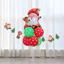 [피앤비유니티]크리스마스 산타 루돌프 눈사람 지팡이풍선꽂이 스탠드세트, 07)산타시리즈-대형 산타와루돌프 풍선꽂이
