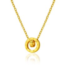 한국금다이아몬드 24k 여자 순금 목걸이 투서클러브 3.75g 18k장식