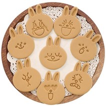 제빵 기구 세트 가정용 만화 곰 토끼 귀여운 베이킹 금형 비스킷 메이커 Diy 장식 케이크 도구 스테레오, 01 8pcs rabbit emoji