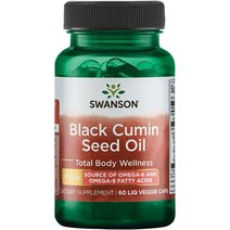 스완슨 블랙 커민 씨드 오일 500mg 60 리퀴드베지캡슐, 1개, 60정