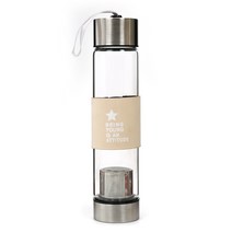 차우림 휴대용 유리물병 티텀블러 (400ml 베이지), 단품