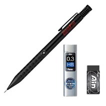 펜텔 스매쉬 샤프 0.3mm +샤프심+아인지우개 세트, 스매쉬 0.3 블랙 세트