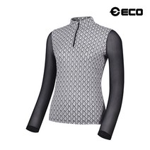 에코스포츠 여성 프린트 집업 메쉬 긴팔 티셔츠