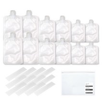 홈튜디오 입구가 넓어 담기 편한 여행용리필용기12p + 네임택, 1세트, 1세트