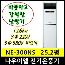 나우이엘 NE-300NS 전기온풍기 26평형 12.6kw 설치비별도, 3상220V