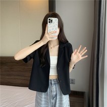 진짜 가격 진짜 2023 새로운 한국 세련된 틈새 디자인 감각 옷깃 가스 패션 짧은 정장