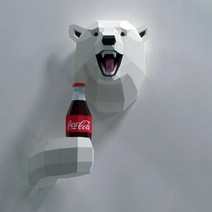 페이퍼아트 크래프트 북극곰 DIY만들기 입체 종이인형도안 벽걸이, A