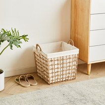 대형 라탄 짜임 빨래 바구니 튼튼한 바스켓 사각 원형, 1개, B-스퀘어 M