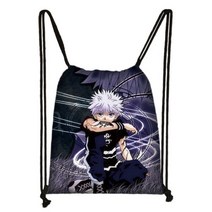 학생가방 Anime HUNTERxHUNTER 배낭 헌터 X 여성 Drawstring 가방 HXH Killua Zoldyck Gon Freecss Chrollo Girl 스토리지