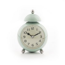 플라이토 엔틱 싱글벨 무소음 인테리어 알람 탁상시계, 민트