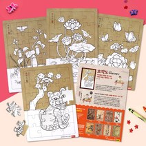 [하하당] 민화 퍼즐 (활동지 포함 4종 택1)1039762, 화접도