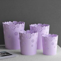 예쁜 디자인 오픈형 플라워휴지통 2개 집꾸미기 심플 휴게실, 플라워휴지통 대(퍼플)