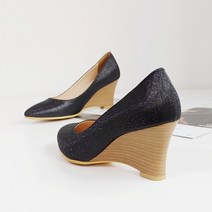 아리앤 미드나잇 글리터 웨지힐 7cm