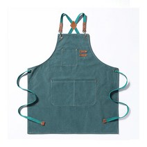 바리스타앞치마 카페 방수 주방 공방 미술 캔버스 애견미용 남자 앞치마, 앞치마(민트)