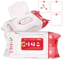 아티슈 아기 물티슈 휴대형 캡형, 8팩, 80매
