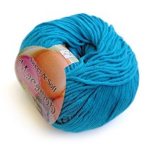 나은몰 마카롱 잔털없는 뜨개실 목도리 털실 블랭킷 인형 신생아 모자 뜨기, 60 딥 스카이블루, 1개