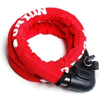 자전거 오토바이 자물쇠 열쇠, (1.5m와이어락자물쇠 레드)