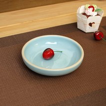 소야 블루 아름 오목찬기 그릇, 라이트 블루, 1개