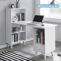 아이캐슬 뮤즈 586책장 서랍 컴퓨터책상, 화이트