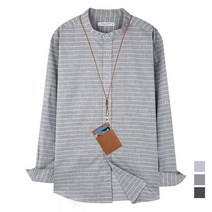 블랙수트 줄지 롤업 헨리넥 캐주얼셔츠 DLS-03