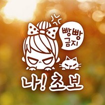 초보운전 안전운전 자동차스티커 반사 / 빵빵금지나초보, 1개