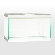 샘아쿠아 사각 압출어항 화이트(소) 플라스틱 뚜껑 포함 수조, 약 47x25x25cm