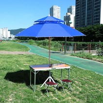주식회사가리온 특대형 2단 팔각파라솔 (240cm 일반형), 블루