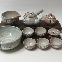 이천도자기 토비 분청 매화 산청토 5인다기 풀세트 차/다기 세트, 세트
