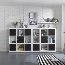 [나산가구] 다용도 도어 책장, 03_3. 4단 대형-핑크