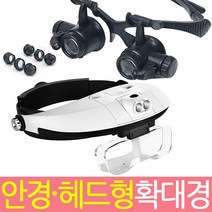 안경 헤드형확대경/루페 돋보기 현미경/렌즈교체가능/독서 정밀작업 효도상품 관찰 실험, 선택1)헤드형 일반, 1개