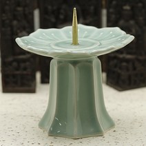 운주사(붓다북) 팔각 촛대 (청자) - 도자기촛대.양초받침.캔들홀더, 1개, 상세정보