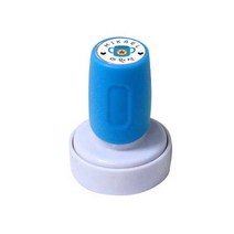 애플시드 원형 네임스탬프 의류용스탬프 주문제작 스탬프, 원형 블루 블루잉크, 1개