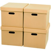 올리빙 무지 트렁크 종이정리함 (대형5겹) 4개 세트, 4종