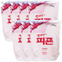 피죤 섬유유연제 핑크로즈 리필형, 2100ml, 7개