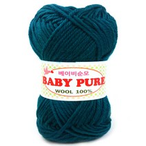 행복뜨기 베이비순모 뜨개질실, 청록